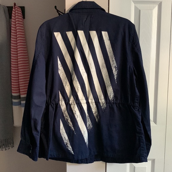 GAP Navy Blue Utility Jacket with American Flag and Star details - Picture 2 of 8
